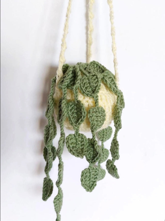 Crochet Hanging Plant Car Accessory-cokocrochet