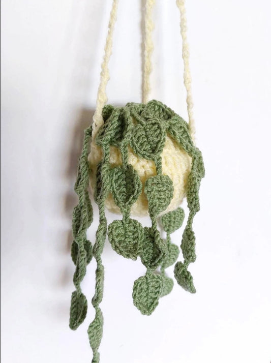 Crochet Hanging Plant Car Accessory-cokocrochet