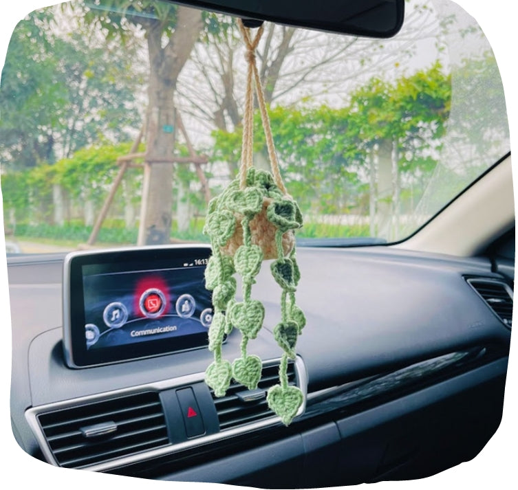 Crochet Hanging Plant Car Accessory-cokocrochet